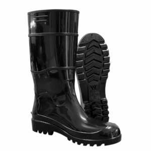 Bota PVC Preta Cano Longo