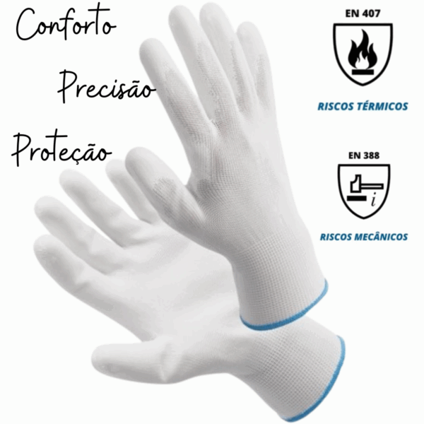 Kit 10 Luvas de Segurança Flextáctil Branca Ca 29014 Tam G - Image 2
