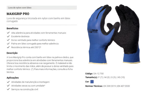 Luva Maxigrip Pro Da12700 Ca 31323 - Imagem 3