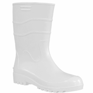 Bota PVC Branca Cano Médio